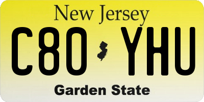 NJ license plate C80YHU