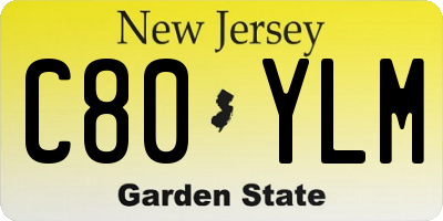 NJ license plate C80YLM