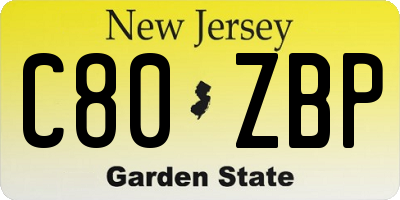 NJ license plate C80ZBP