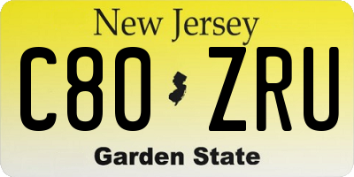 NJ license plate C80ZRU
