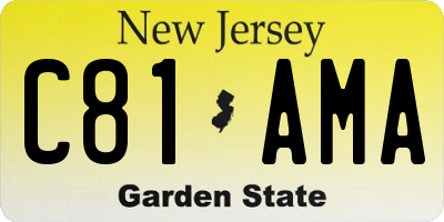 NJ license plate C81AMA