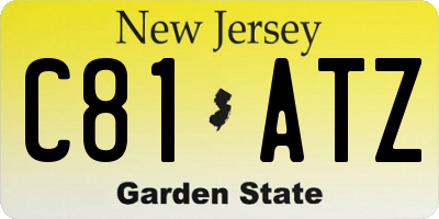 NJ license plate C81ATZ