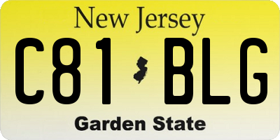NJ license plate C81BLG