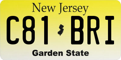 NJ license plate C81BRI