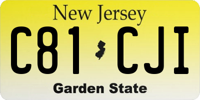 NJ license plate C81CJI
