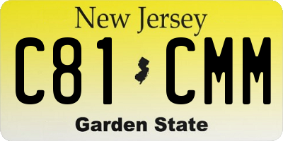 NJ license plate C81CMM