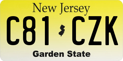 NJ license plate C81CZK