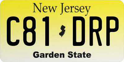 NJ license plate C81DRP