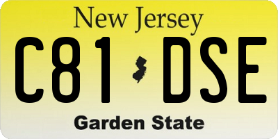 NJ license plate C81DSE