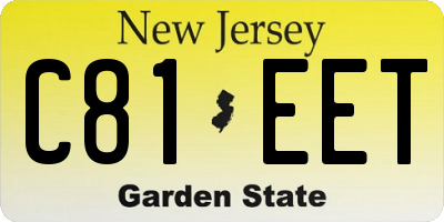 NJ license plate C81EET