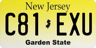 NJ license plate C81EXU