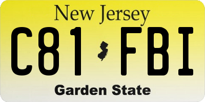 NJ license plate C81FBI