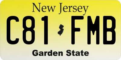 NJ license plate C81FMB