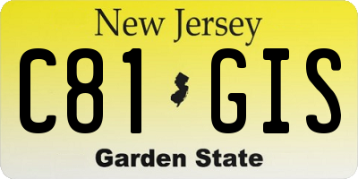 NJ license plate C81GIS