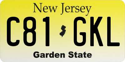 NJ license plate C81GKL