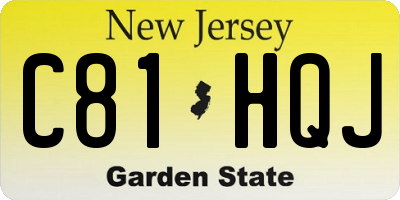 NJ license plate C81HQJ