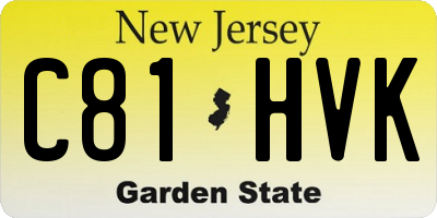 NJ license plate C81HVK