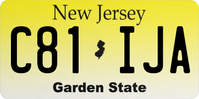 NJ license plate C81IJA