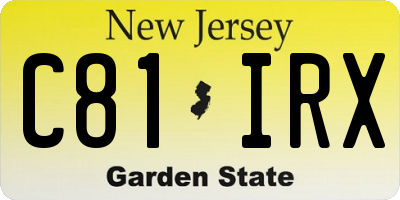 NJ license plate C81IRX