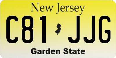 NJ license plate C81JJG