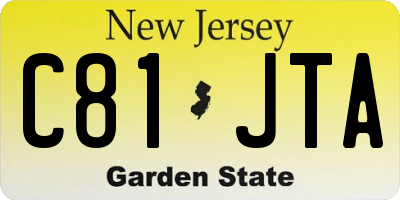 NJ license plate C81JTA