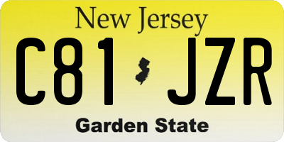 NJ license plate C81JZR