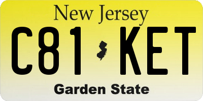 NJ license plate C81KET