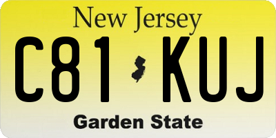 NJ license plate C81KUJ