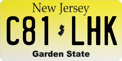 NJ license plate C81LHK