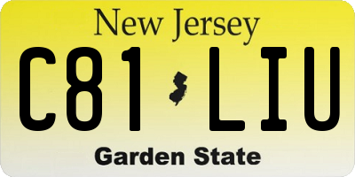 NJ license plate C81LIU