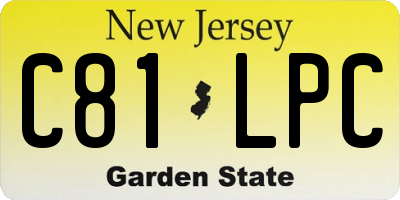 NJ license plate C81LPC