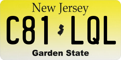 NJ license plate C81LQL