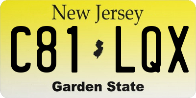 NJ license plate C81LQX