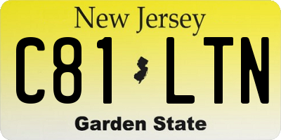 NJ license plate C81LTN