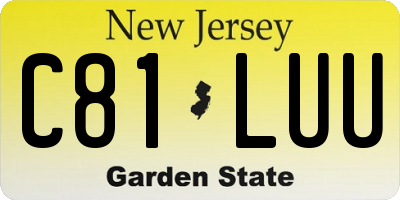 NJ license plate C81LUU