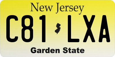 NJ license plate C81LXA