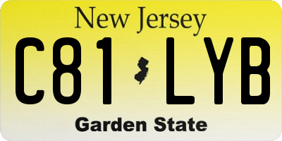 NJ license plate C81LYB