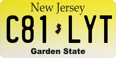 NJ license plate C81LYT