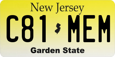 NJ license plate C81MEM