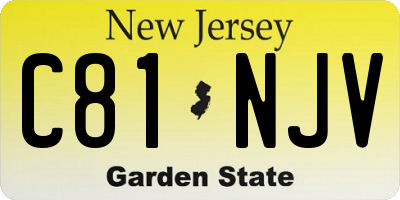 NJ license plate C81NJV