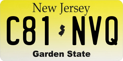 NJ license plate C81NVQ