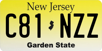 NJ license plate C81NZZ