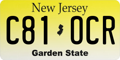 NJ license plate C81OCR