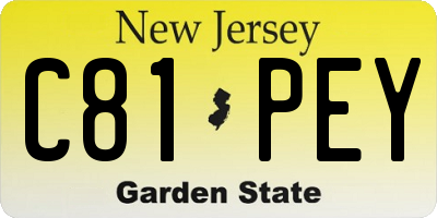 NJ license plate C81PEY
