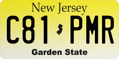 NJ license plate C81PMR
