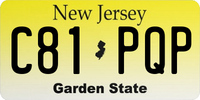 NJ license plate C81PQP