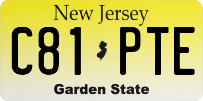 NJ license plate C81PTE