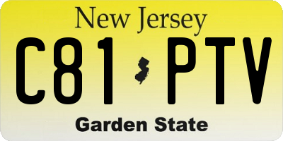 NJ license plate C81PTV