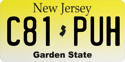 NJ license plate C81PUH