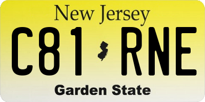 NJ license plate C81RNE
